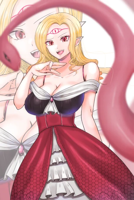 傲慢のラミアと色欲のアンデッド #オリジナル #人外娘 #金髪 #ラミア #男女 #巨乳  