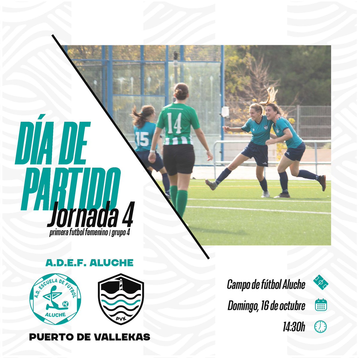 PuertoVK's tweet photo. ⚽️ ¡Este domingo jugamos!

⏰ 14:30 horas

🆚 ADEF Aluche

🏟 Polideportivo de Aluche (entrada gratuita)

📝 Convocadas: Lara, Elenita, Anna, Cris, Cordo, Rivas, Paula, Lydia, Patricia, Inés, Amanda, Urqui, Iara, Elena y Ruth. https://t.co/MIpvXXeTpE