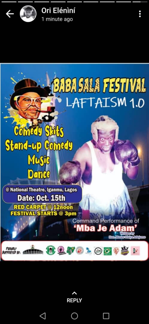 Aybabasala's tweet photo. It's the maiden edition of "BABA SALA FESTIVAL" today.
National Theatre Iganmu. https://t.co/fJXq9FMHCS