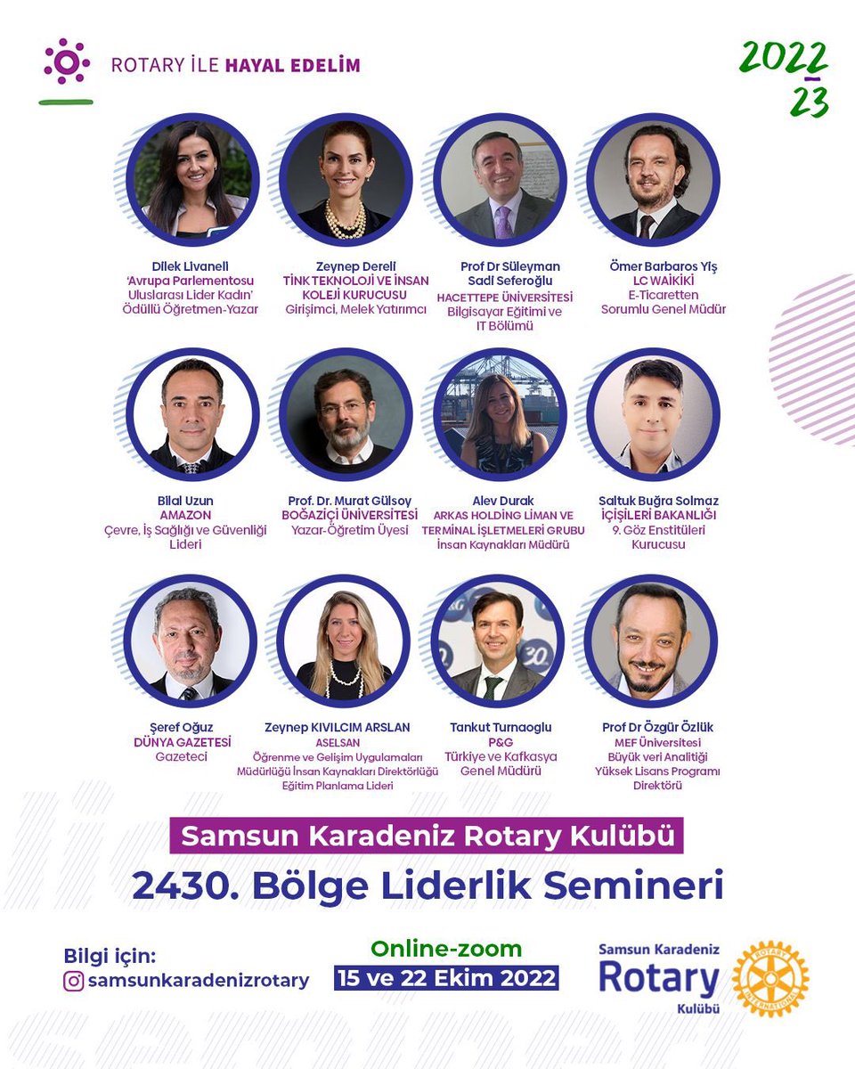 SadiSeferoglu's tweet photo. Samsun Karadeniz Rotary Kulübü
2430. Bölge Liderlik Semineri
15-22.10.2022 (Çevrimiçi)
Birbirinden değerli konuşmacılarla harika bir liderlik semineri.
Kayıt: https://t.co/gdjeJ8nAbC
#dijitaldönüşüm #bilgigüvenliği
#samsunkaradenizrotary #Hacettepe1967 #sadiseferoglu https://t.co/Plg3XGb7CP