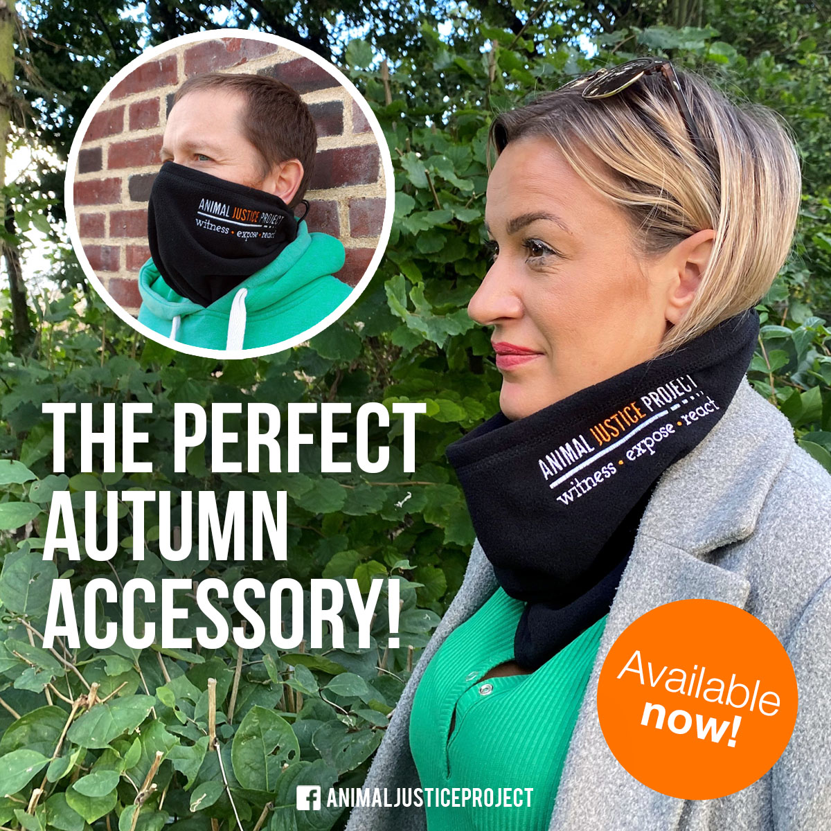ajpReact's tweet photo. Look no further for the perfect accessory to your #autumn and #winter wardrobe. The Animal Justice Project Fleece Snood is now available to purchase on our Online Shop!
https://t.co/I0VAVyuLmu
#fall #veganclothes #vegan #animaljusticeproject #activistwear #protest #snood https://t.co/uRHUv0gz6g