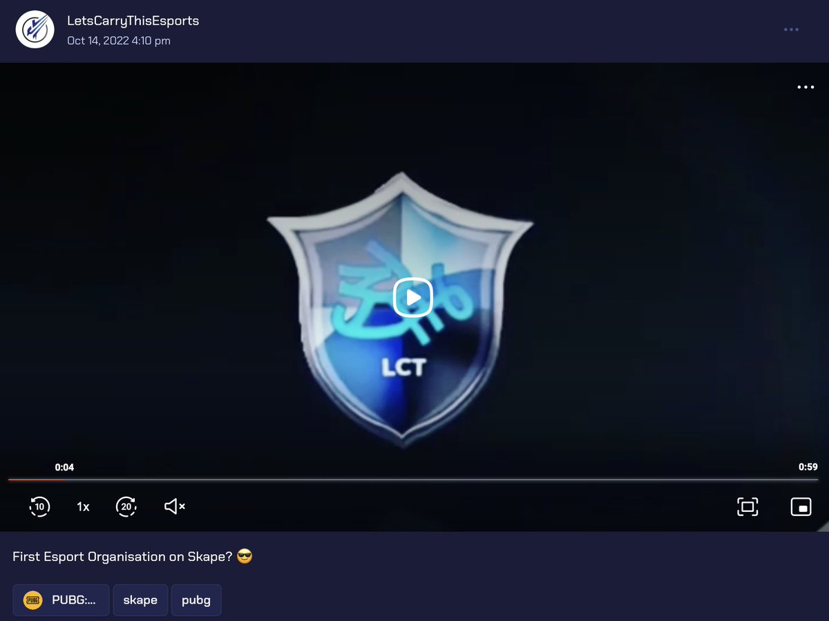 Welcome, <a href="/EsportsLct/">LetsCarryThis Esports</a> 🙌🔥👊
Cool to see teams also creating profiles in the Closed Beta - pay attention to your inbox over the next few days - we´re opening up slow and steady :-) 
#gaming #gamer #streaming #twitchstreamer #gamingnews #esports #esport