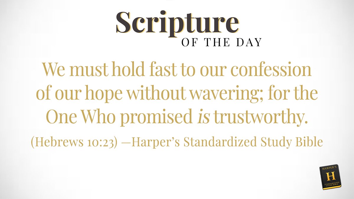 ElijahProject's tweet photo. "...the One Who promised is trustworthy."

Learn more about Harper’s Standardized Study Bible here: https://t.co/bVIFjNddJU 

#HSSB #HarpersStandardizedStudyBible #ScriptureOfTheDay #VerseOfTheDay #BibleVerses #MemorizeScripture #LarryDeeHarper https://t.co/bI79jX2ij0
