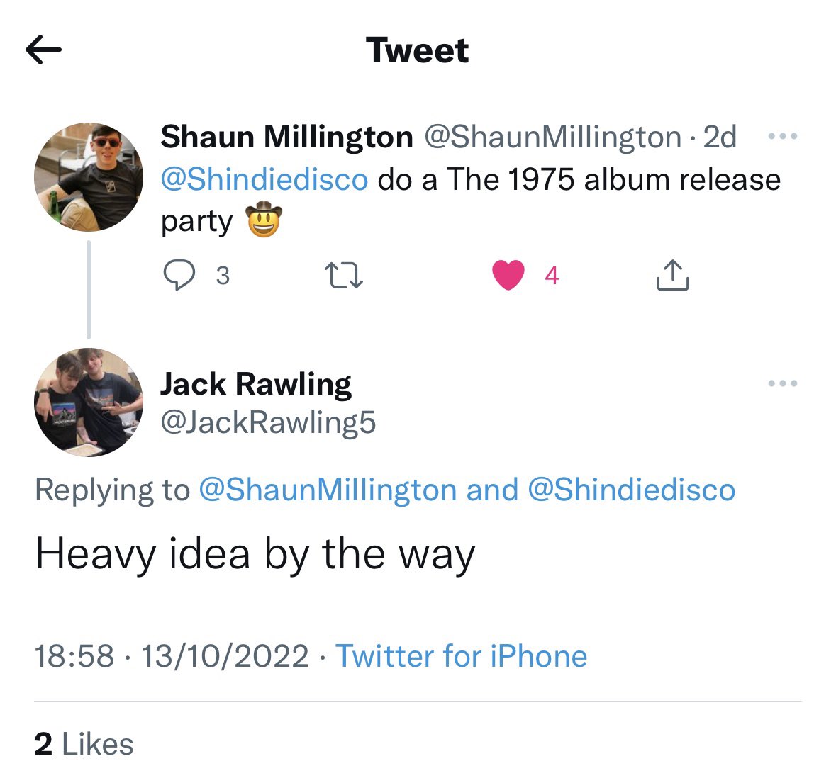 Shitindiedisco's tweet photo. you asked…

… we listened 🔥

HERE WE GO! 

1975 special next week!

@ShaunMiIIington @JackRawling5 https://t.co/UP1dNiwbCO