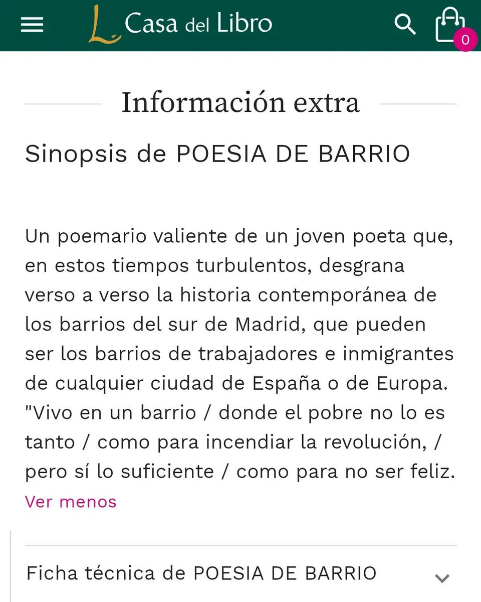 raulcastanneda's tweet photo. ¡Podéis encontrar Poesía de Barrio en La Casa del Libro! 

"Romantizar la pobreza no cabe en un piso compartido
ni el calendario de trabajos de un pluriempleado.
Tampoco en el exilio europeo por orden digestiva
ni en el extrarradio donde duermen
los despertadores más tempranos" https://t.co/ftkd6ctIUQ