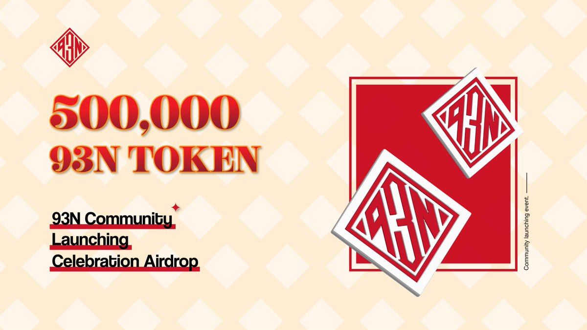 93nclub's tweet photo. 🎉93N Community Launching Celebration Airdrop🎉

In conjunction with the #93N community launch, we decided to distribute 500,000 93N Tokens #Airdrops to anyone that participates in this event! 

Read full details here👇
https://t.co/MuxNaQ7Zjo

#GiveawayAlert #Airdrop #Giveaways https://t.co/wHhIAdykpL