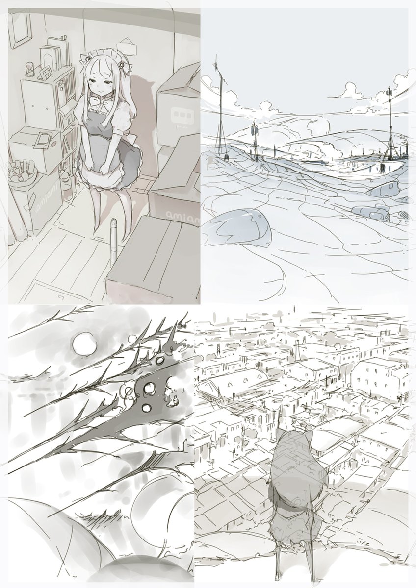 妄想あれこれ7
#創作 #絵 #sketch 