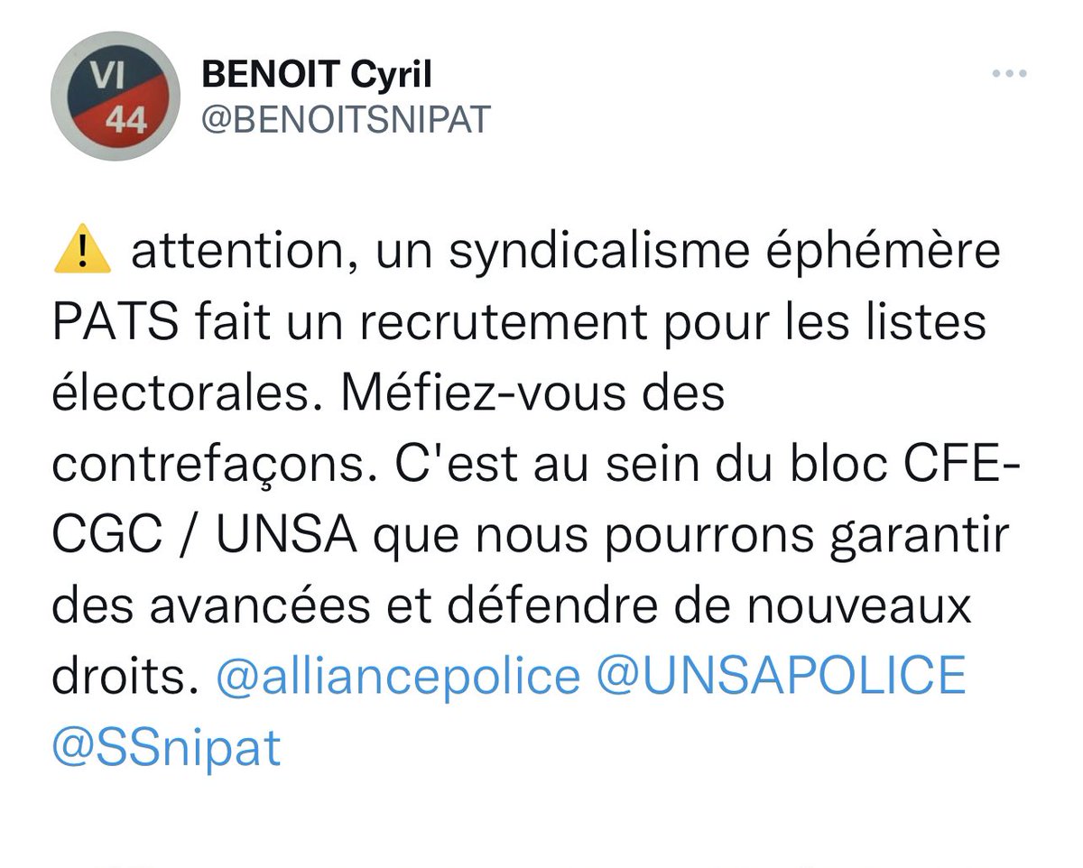 usgppPATS_SND's tweet photo. ⚠️ Attention le bloc syndical qui défend les patrons et officiers prêchent de l’administration veulent vous faire croire qu’il vont enfin bosser pour les #PATS et peut-être vous présenter un bilan et de nouvelles revendications ? 
Méfiez vous des nombrilistes ! https://t.co/KWBsxULgZO