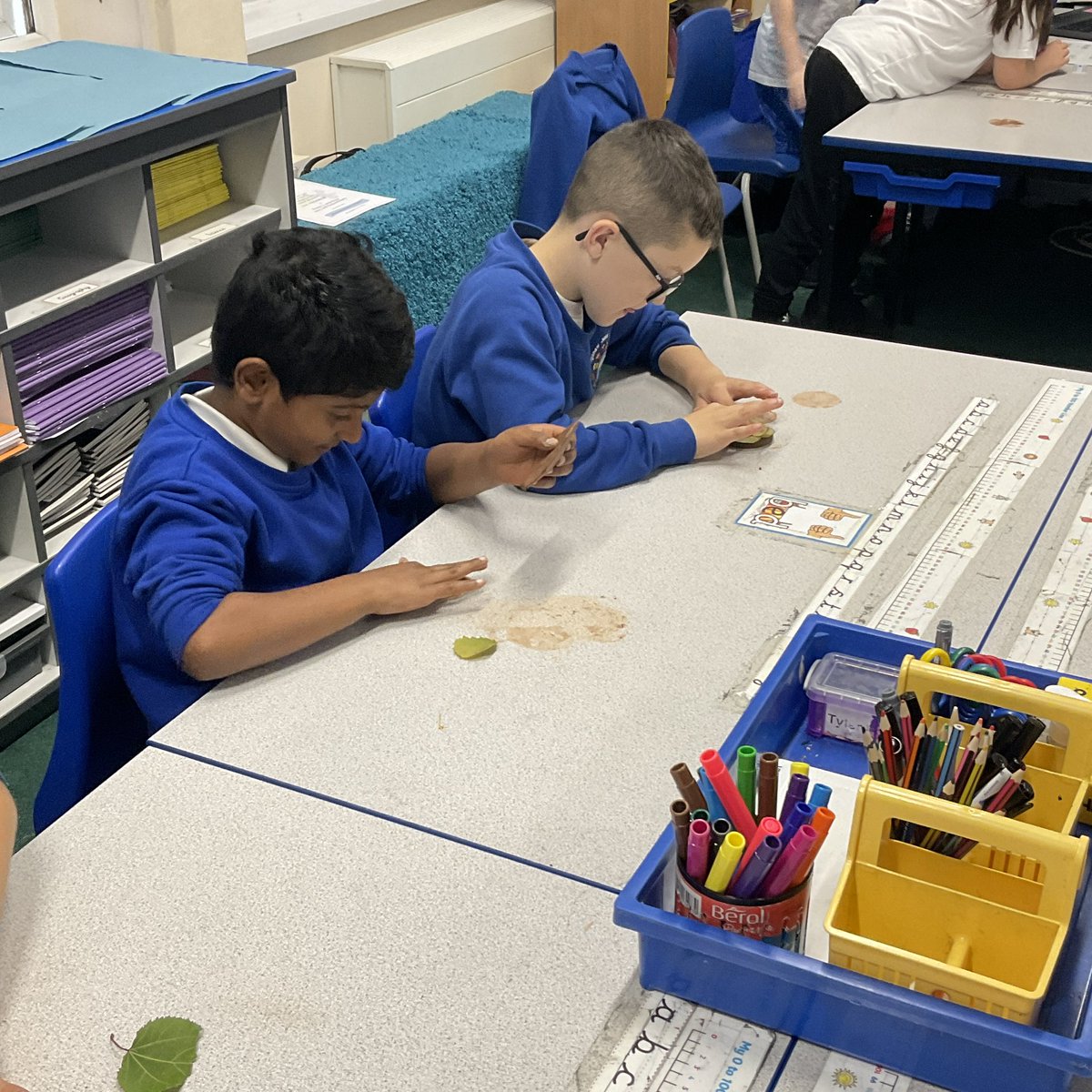 Class3wade's tweet image. Making our own leaf fossils!
We have enjoyed hunting for suitable leaves in the Wild Life Garden and making our own fossils out of clay.