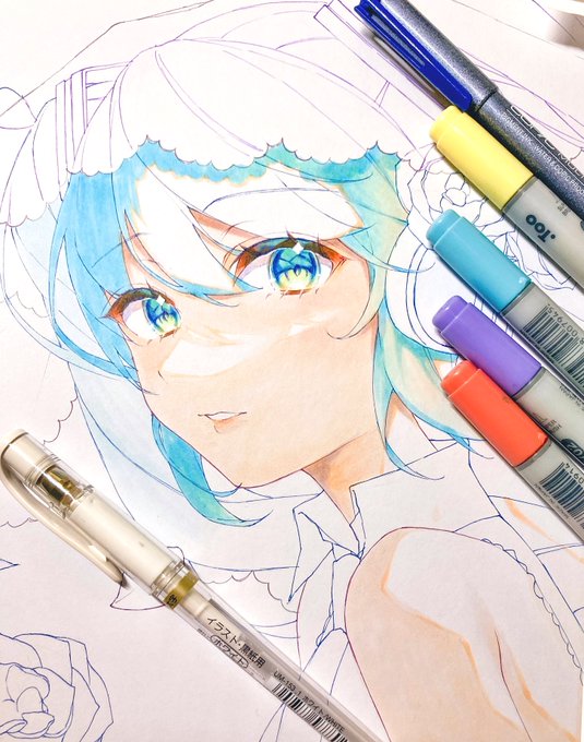 「blue eyes mechanical pencil」 illustration images(Latest)