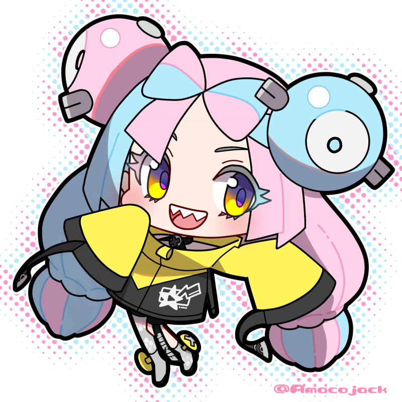 iono (pokemon) 1girl sharp teeth teeth yellow jacket sleeves past fingers jacket solo  illustration images