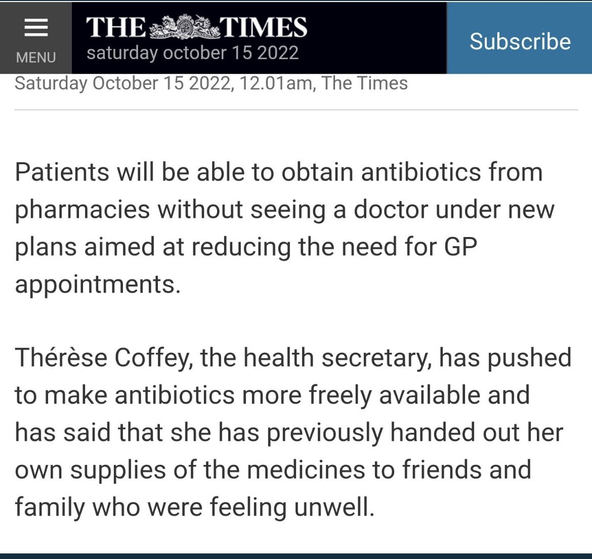 Jan 2019, the UK governmt published its vision for antibiotic resistance to be contained by 2040, including urgent need to -reduce unnecessary antibiotics -reduce UK antibiotics use in humans by 15% by 2024 to prevent catastrophic antibiotic failure for future generations Today: