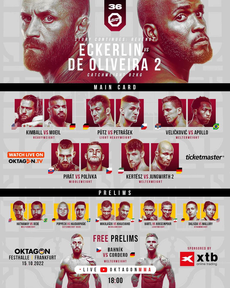 Today’s European MMA comes to us from 🇩🇪 Frankfurt. #Oktagon36 looks like it’s going to be a lot of fun so tune in early. My preview below.

severemma.com/2022/10/oktago…