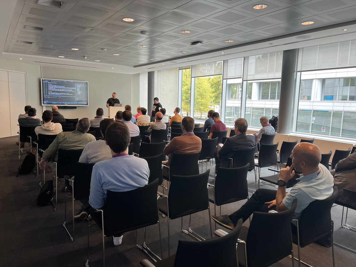 RickVanRousselt's tweet photo. Rocking it on stage @stephanbisser and @thomyg The industry experts on #bots and #MicrosoftTeamsDevelopment https://t.co/PipqHvWO4w