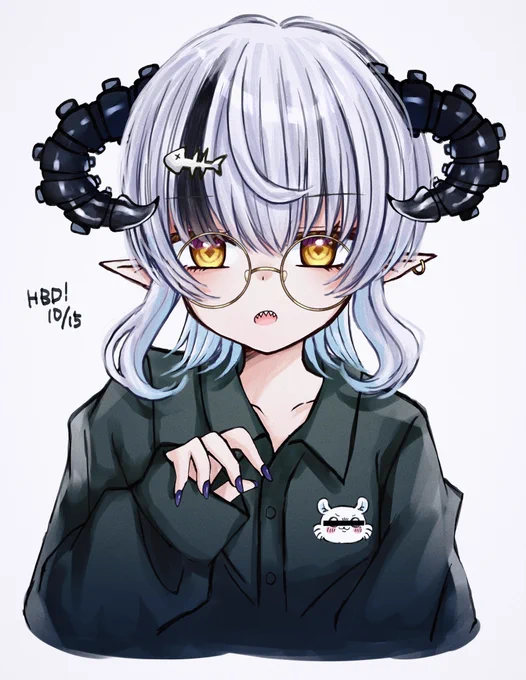 お誕生日おめでたいのでウルフなさめるちゃんを描きました 