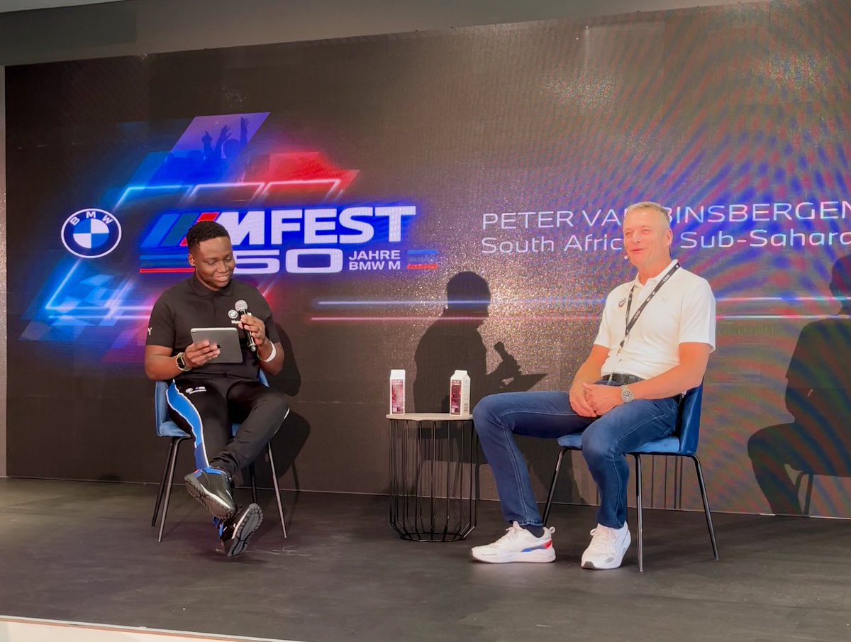 It was a privilege to discuss the future of <a href="/BMW_SA/">BMW South Africa</a> with the first South African CEO at the helm of the #BMW Group locally, Mr. Peter van Binsbergen at #MFestSA2022.