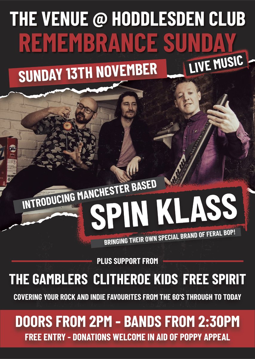 HoddlesdenClub's tweet photo. Live music extravaganza Sunday 13th November! https://t.co/cvzAhWdh4S