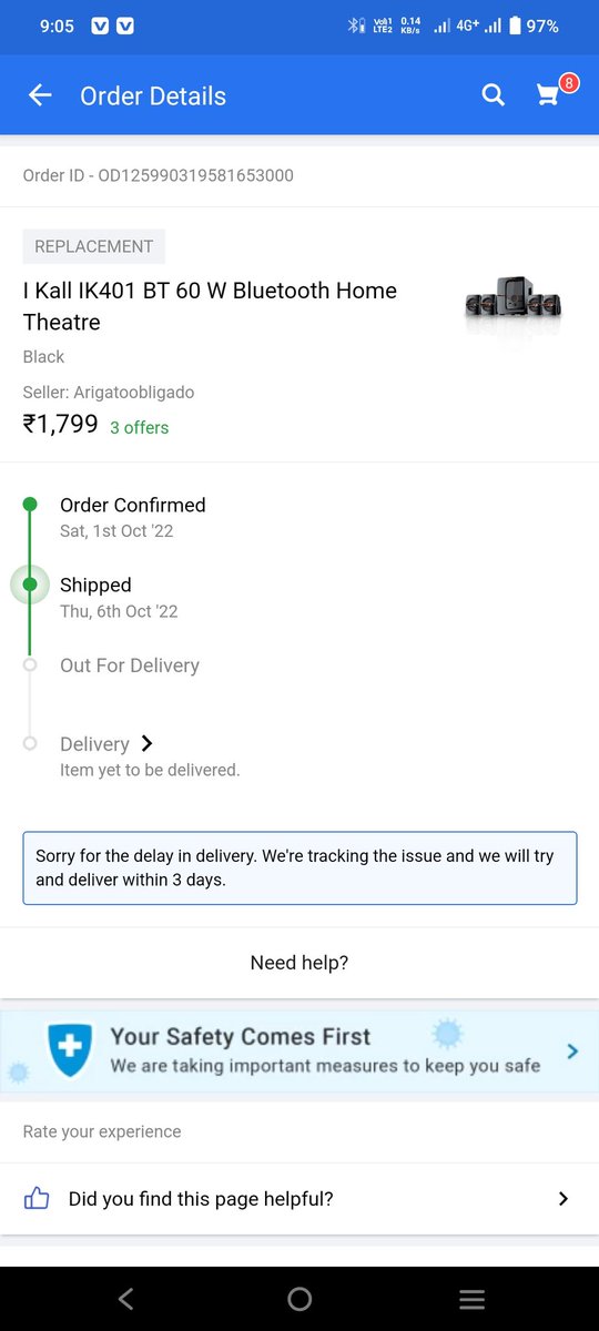 dharmeshpgajjar's tweet photo. @flipkartsupport  @Flipkart #flipkartscam 
3dine pehal custom Cera me baat ke to bola gay k 14 October aap k product mil jiya ga aabhi tak 14October Flipkart valo k pass nahi aye aab to Flipkartsupport change kar ke Flipkartscammer rakh lo aap log India number 1 Flipkart scammer https://t.co/5Ad8FsE36U