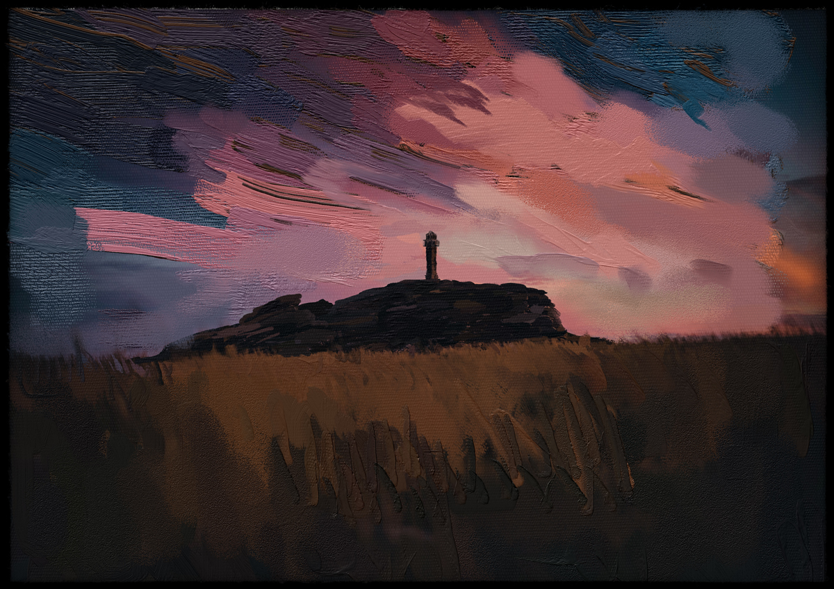 GlavindStrachan's tweet photo. #WidgeryCross on #BratTor #Dartmoor using #Rebelle #Painting #Program and a #Photograph I took in July π https://t.co/YlHzeHOWYy