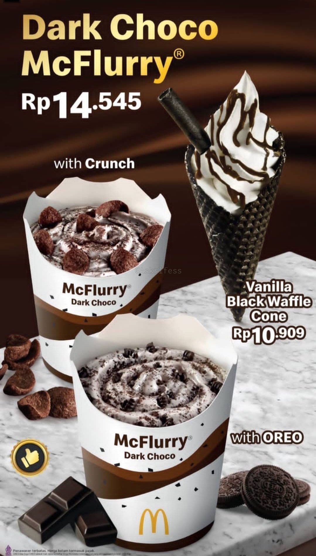 Menu ice cream sale mcd