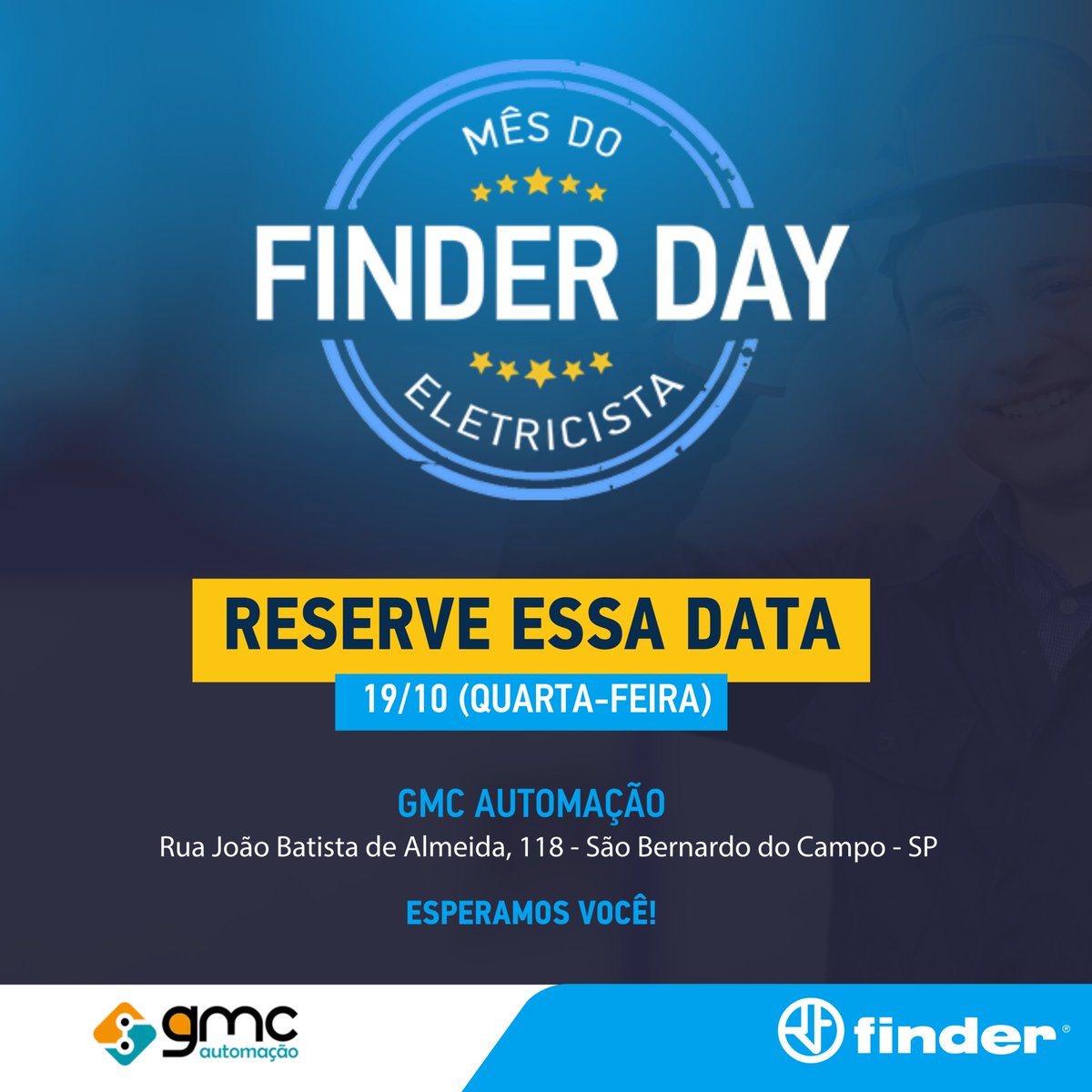 finderbrasil's tweet photo. Amanhã tem #FinderDay nos nossos distribuidores @eletrocontroles de #Londrina, @gmcautomacao de #SãoPaulo, @valgrieletronicos de #Joinville e @lojaeletricaltda #BeloHorizonte
#elétrica #eletricidade #eletricista #MesdoEletricista #materialelétrico #relé #FinderBrasil https://t.co/YESKAj1KzM