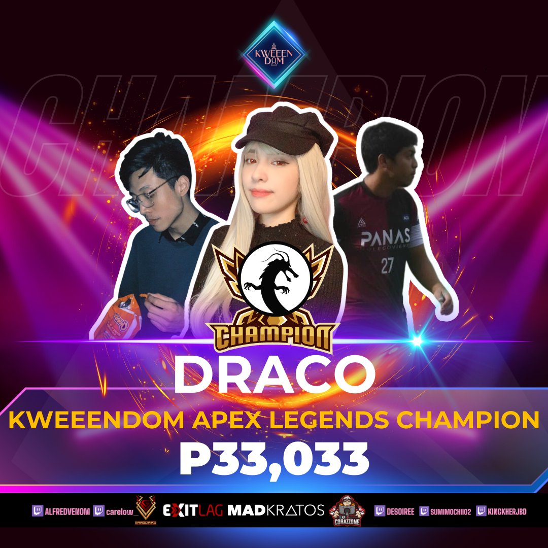xenrichan's tweet photo. From being a Valorant IGL and placing 3rd, to finally getting the #1 spot out of 40 insane teams on Apex. 

100% blessed with phenomenal teammates for both events. EVD and DRO forever. 💕

Can't thank @iamKweeen enough for letting this unknown streamer shine. Grateful. #Kweeendom https://t.co/ee1F0e1nam