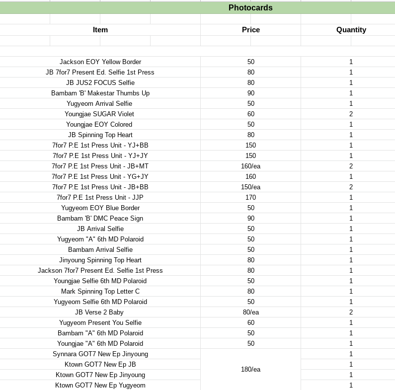 dokdeongee_ph's tweet photo. #Dokdeongee_Avail
wts lfb ph

GOT7 CLEARANCE SALE : Photocards 
-prices in the last picture
-please read the details provided
- 2 wks dop, 1 wk within confirmation shipment
❌COD❌

mine + item name (ver+quantity if applicable) https://t.co/mfCcEkn1tt