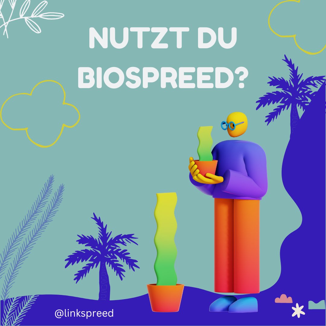 linkspreed's tweet image. Hast du dich schon der riesigen #Biospreed 🌱 #Community 🧡 angeschlossen und deine eigene #Biopage erstellt?🚀