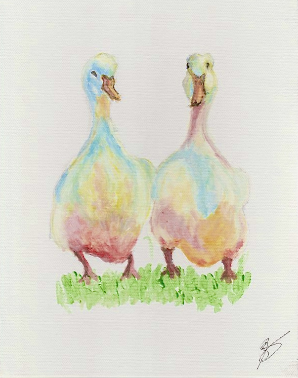 p_ssed's tweet photo. A couple of Waddling Ducks. I painted these on canvas board using watercolour. #watercolourpainting #ducks #canvaspainting #artwork https://t.co/gOprBcFey1