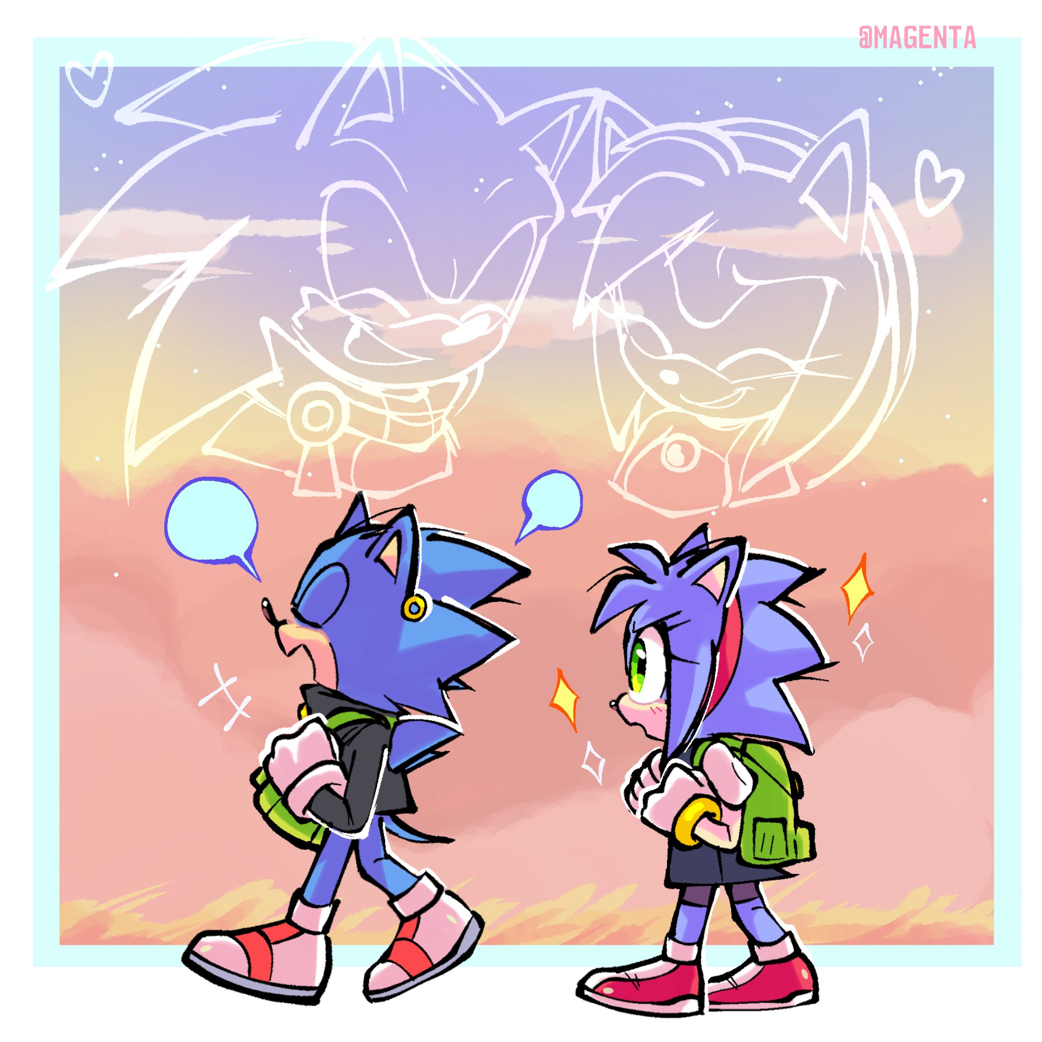 🌸magenta_mel🌸🇵🇸 on X: Have Sonamy in my au💗💙🧍‍♀️ And