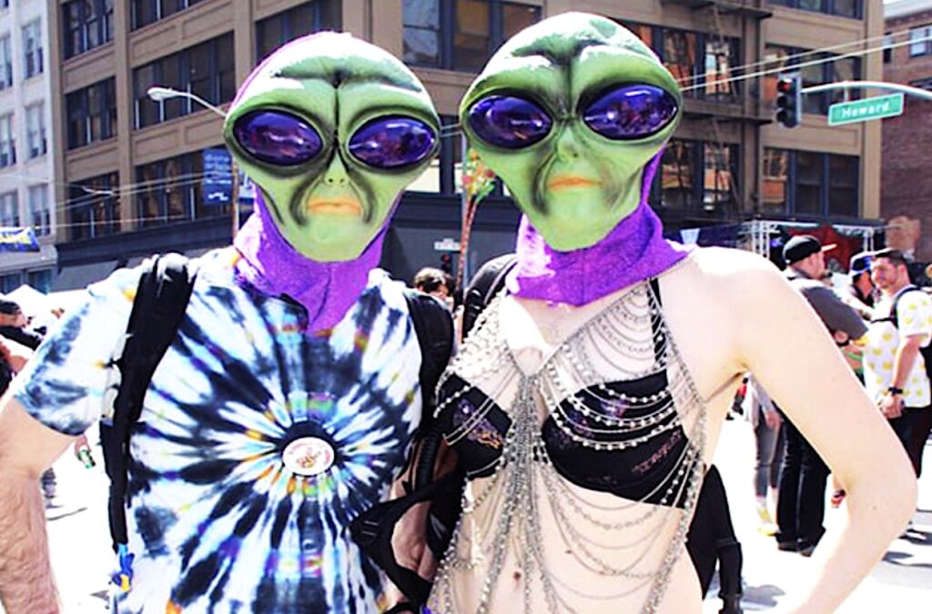 48hills's tweet image. Thank you to our sponsor, today's 23rd annual @HowWeirdSF ! Gird your space loins for this year's theme, ”Close Encounters of the Weird Kind," with 9 stages of electronic music, wacky costumes, and a super old school San Francisco vibe. More here: howweird.org