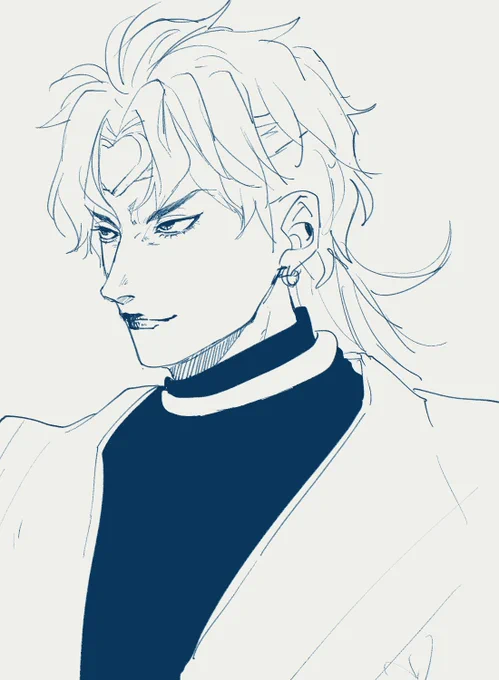 DIO様って描いたこと無～と思って練習したけどむず 