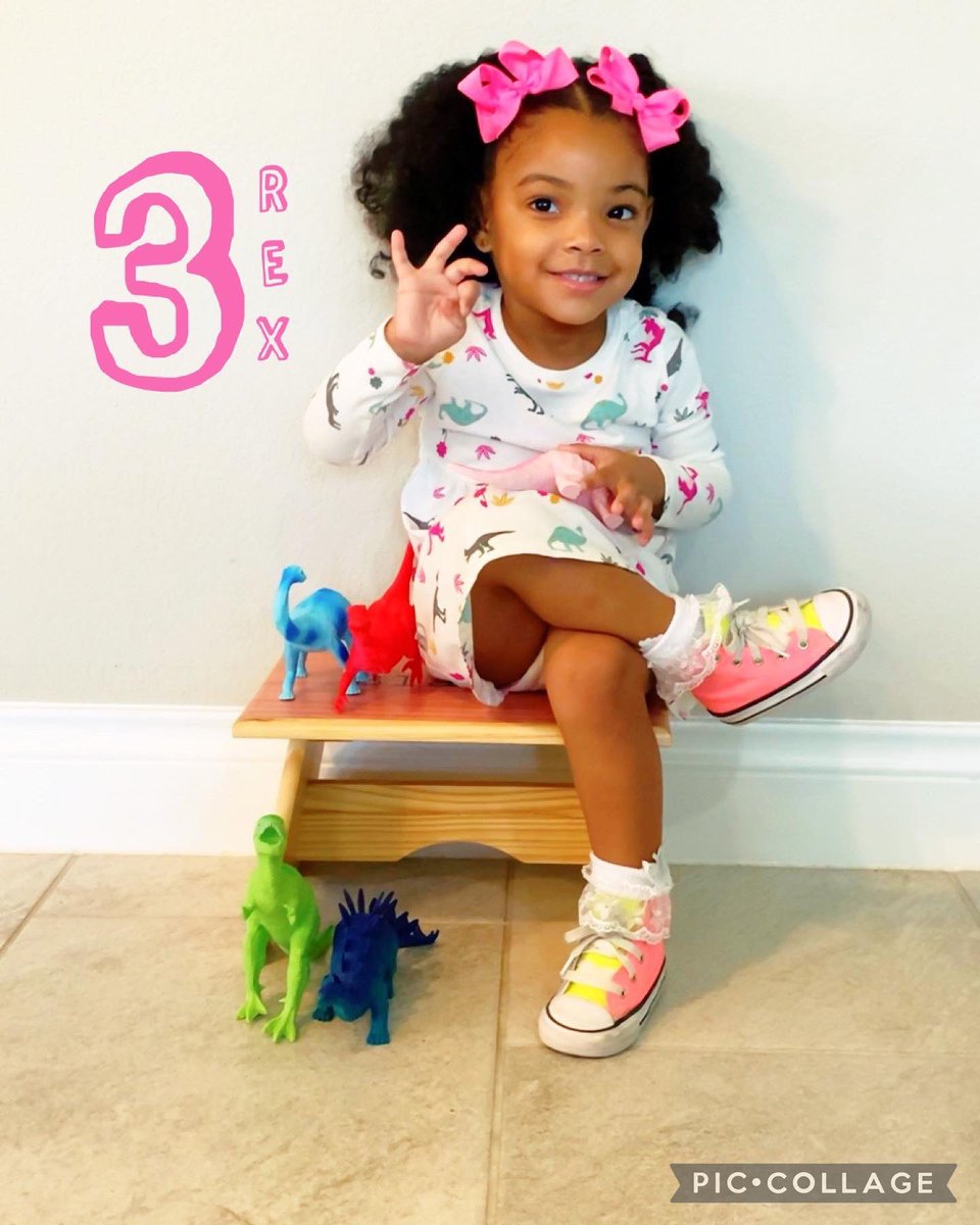 E_Bennett4's tweet photo. Blaire roared into year 3 yesterday! She’s officially a three’nager! Happy birthday Blaire Bear! #3Rex 🦖🦕 10.14.19 https://t.co/7m5fVtfAc0