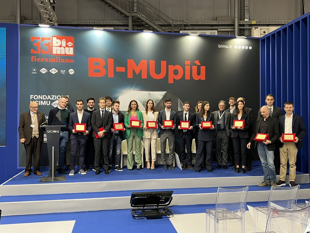 BIMU2026's tweet photo. Con la consegna dei #PremiUCIMU per le migliori tesi universitarie dell’anno dedicate al settore #macchineutensili #robot #automazione, si chiude la 33esima edizione #BIMU
Congratulazioni ragazzi!! 👩🏻🎓👨🏻🎓 #ucimu #university #master #tesidilaurea #macchineutensili #engineering https://t.co/GwXrf7gocG