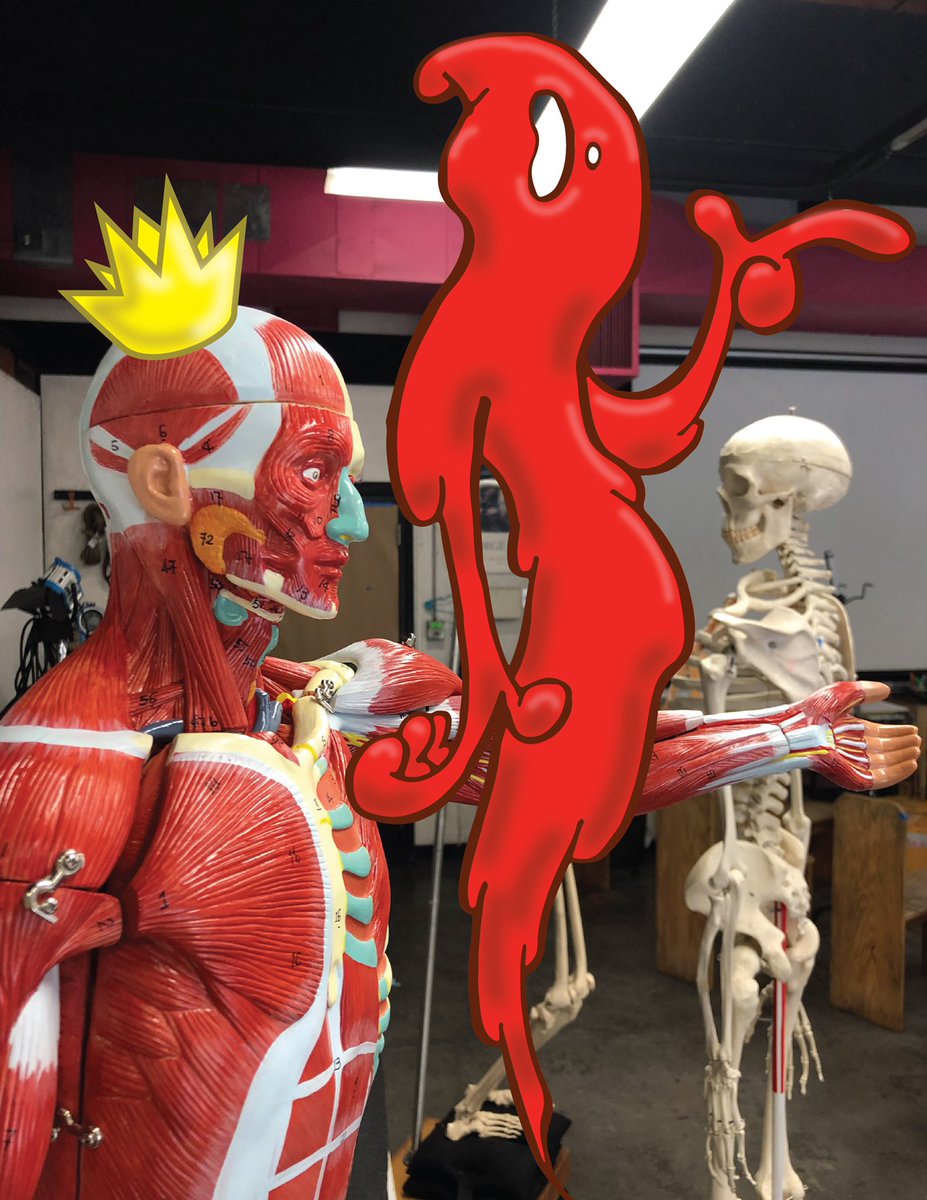 BayCryptids's tweet photo. King #Tendon and his #Hemoglobin #goblin addressing their #skeleton troops and making plans for #Halloween it looks like it’s going be #bloody #creepy I’m ready, how abot you?  #arthursking #ArtistOnTwitter #cryptid #baycryptids https://t.co/s9y3rxofuY