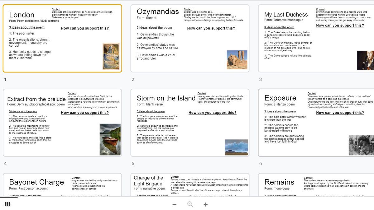 <a href="/Team_English1/">Team English</a> A series of ten minute shorts on The Anthology poems. Designed for catching up on missed content. 1 - Read the poem. 2 - Discuss the context/three ideas. 3 - Explore how to support the three ideas. 
dropbox.com/s/jn4e7weg0qyu…