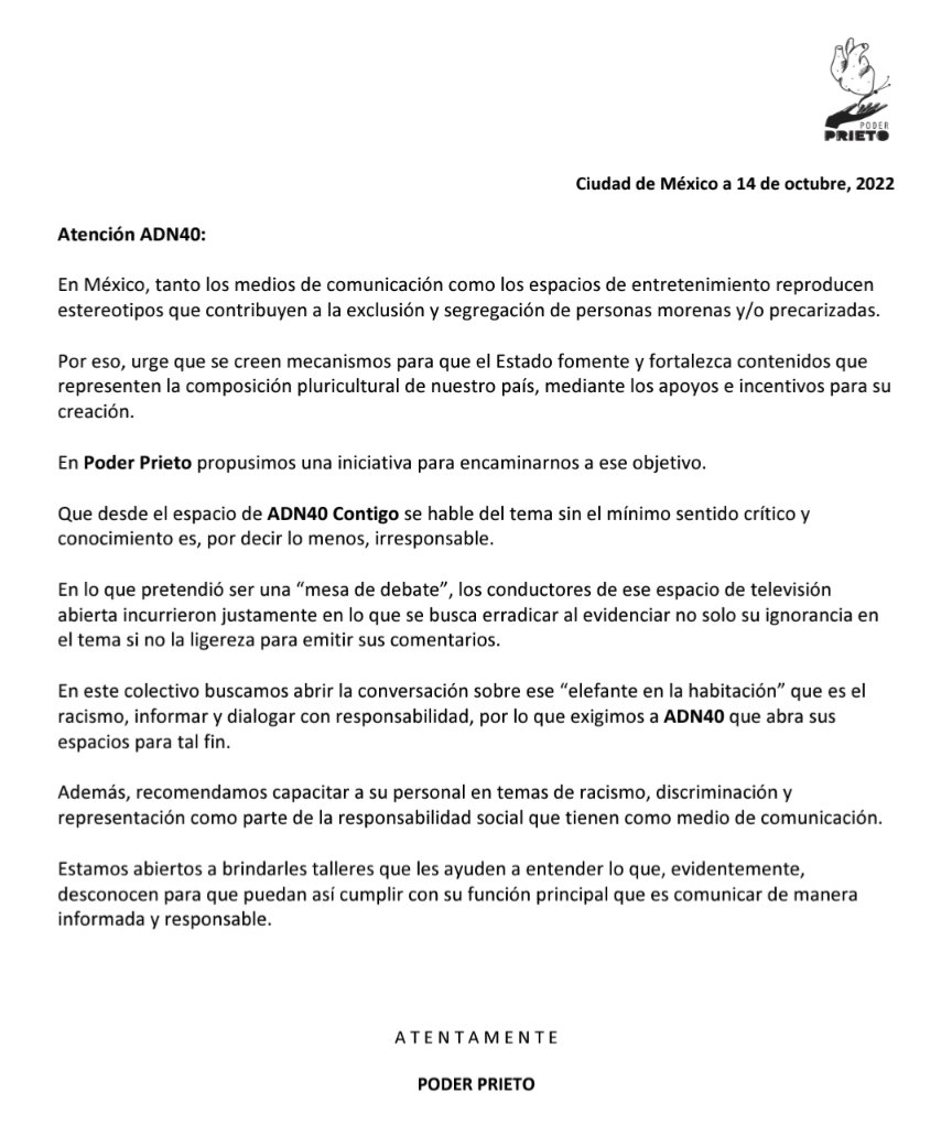 poderprieto_mx's tweet photo. Con respecto a los comentarios vertidos en @adn40 #PoderPrieto 
👊🏾👊🏿👊🏽 https://t.co/kxxuKZQtt3