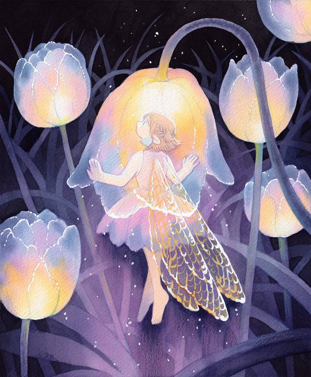 flower 1girl barefoot wings solo fairy dress  illustration images