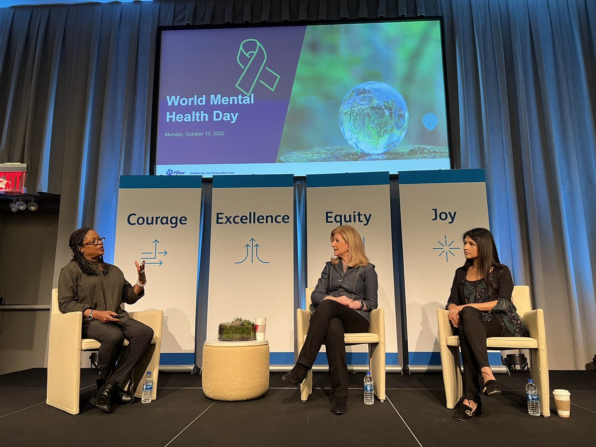 YolandeMorris's tweet photo. Weekend Rewind — #WorldMentalHealthDay gems from @ariannahuff at @pfizer! 

#PfizerProud to work for a company that supports and advocates for the mental health of colleagues. https://t.co/J9M3Jwe7u2