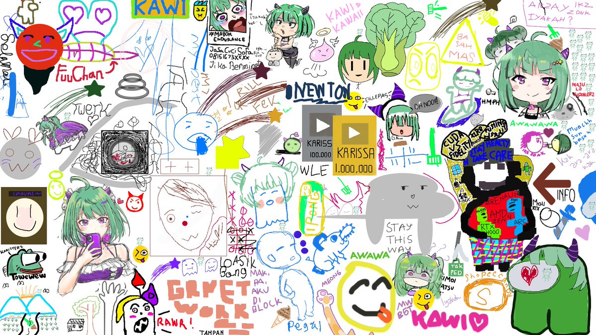 KariSharl's tweet photo. Hasil doodle bareng Karisster ehehehehe ✨🫣 Thank you for joining!!! #Karillust https://t.co/McolB7tZ44