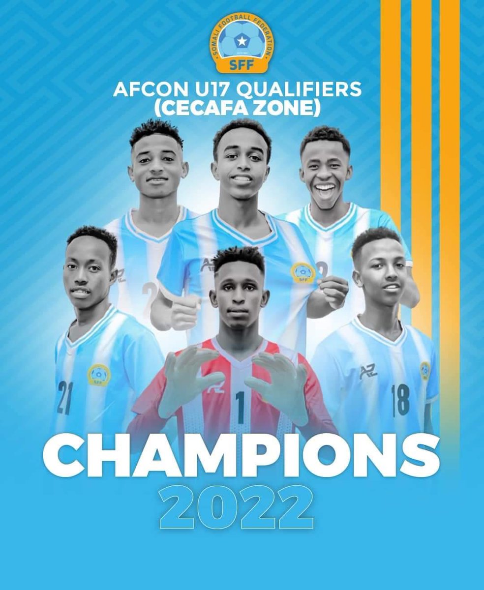 su_ca20's tweet photo. Hambalyo Xulka Qaranka Kubadda Cagta 17 jirrada Soomaaliya oo maanta ku guuleystay Koobka Bariga iyo Bartamaha Afrika. 

Waa guul taariikhi ah oo Soomaali u soo hoyatey.

#Oceanstars 
#HambalyoSoomaaliya https://t.co/iLmv8Rb2bl