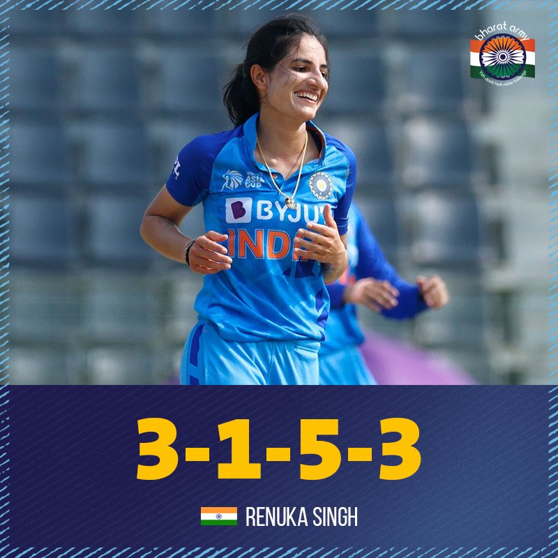 भारतीय महिला क्रिकेट टीम को जीत की हार्दिक बधाई
ठकुराइन रेणुका सिंह बनी मैन ऑफ द मैच
🥰🥰
#AsiaCupT20
#RenukaSingh