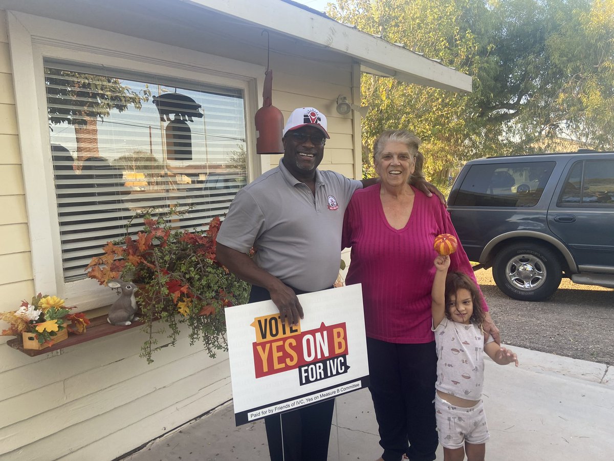 We have yard signs and distributing to anyone who wants to support @yesonivcmeasureb ! Measure B will go to improve IVC training centers for public safety, lithium and other careers. #yesonbforivc