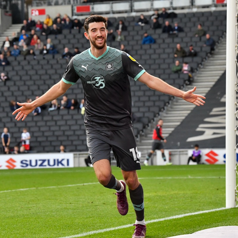 Argyle's tweet photo. 🔥Four away goals send us four points clear at the @SkyBetLeagueOne summit. 📈

Incredible support from the Green Army today. 👏

We keep going 👊

#pafc