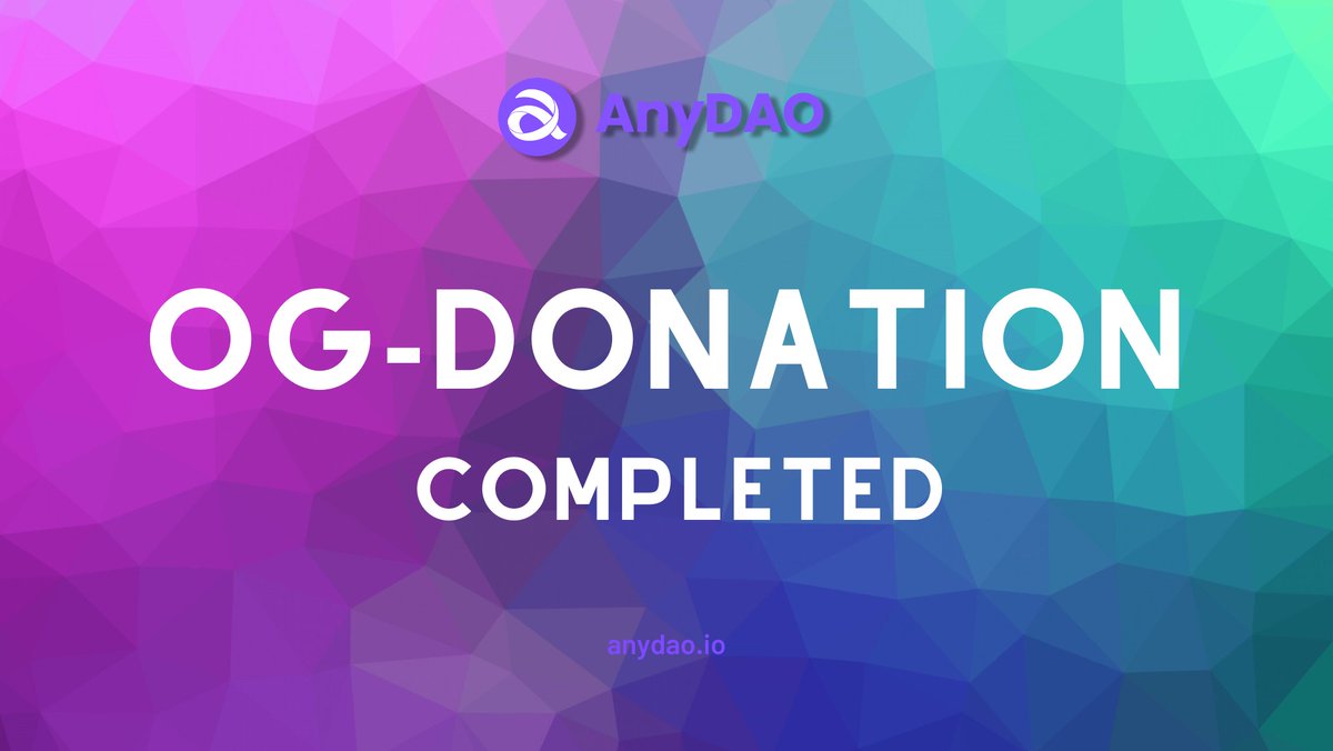 0xAnyDAO's tweet photo. Cheers!
Sorry for those who wanted to donate but were not listed on OG Donation proof. 
Stay tuned. 
Oppotunities always come with AnyDAO.

F.Y.I. New features are going to be annouced later.

#AnyDAO #MANY #DaaS #C2E #DAO #BNB #Binance https://t.co/2TN76zD0xJ