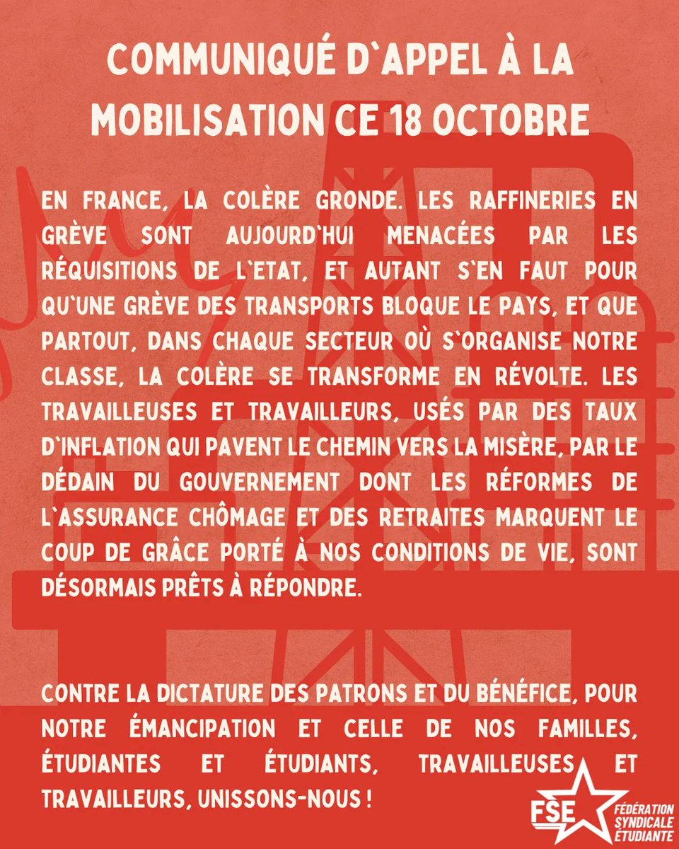 FSE_natio's tweet photo. ✊ Mardi, tout le monde dans la rue, en soutien à la @FNMECGT et à l'appel de @lacgtcommunique 💥 https://t.co/Z5E91r6tRg