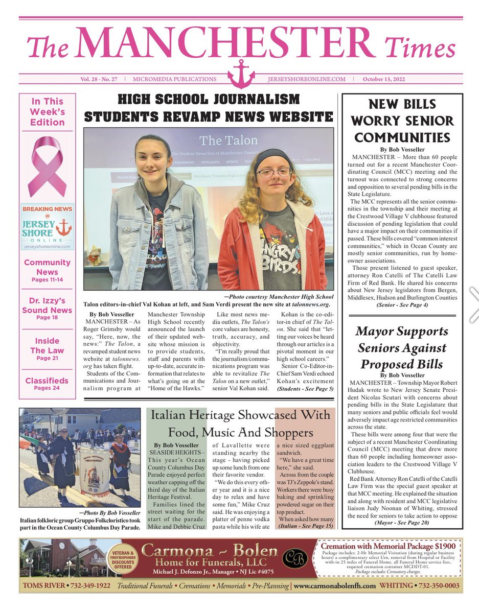 The Talon’s new website is the cover article on this week’s edition of The Manchester Times! Thanks for the feature! issuu.com/micromediapubs…