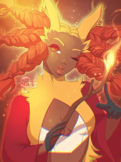 Delphox for #Blacktober no. 15  