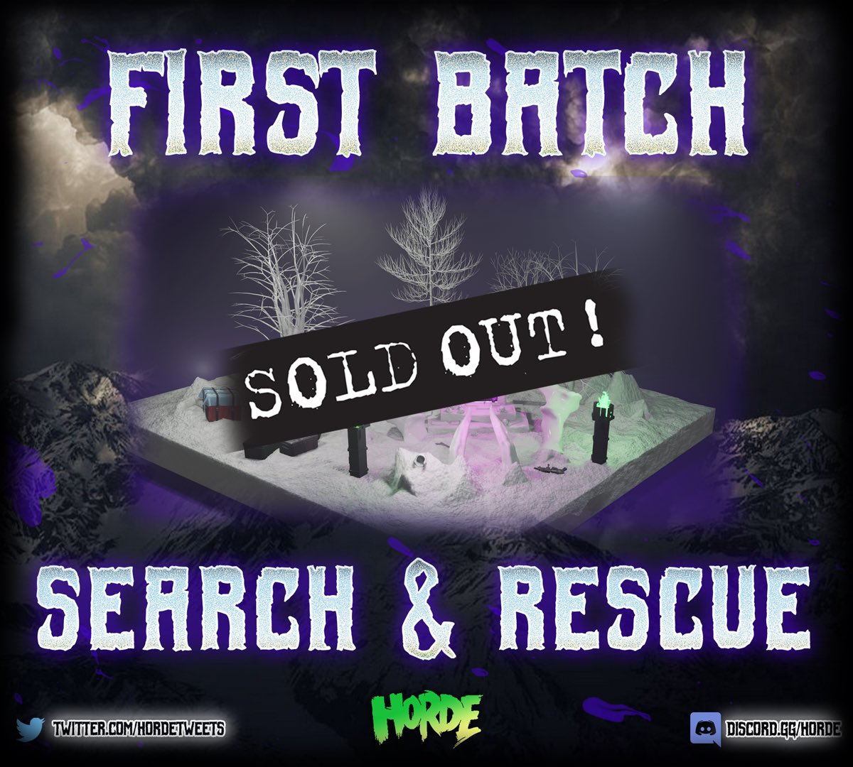 The #HORDE #NFT Scenes are completely sold out! 🍾 The ‘Search & Rescue’ scene was the last batch to be gone. Now they have an added utility of preventing plots from mutating. They can also be attached to a mutated plot for a boost! 🙌🏼