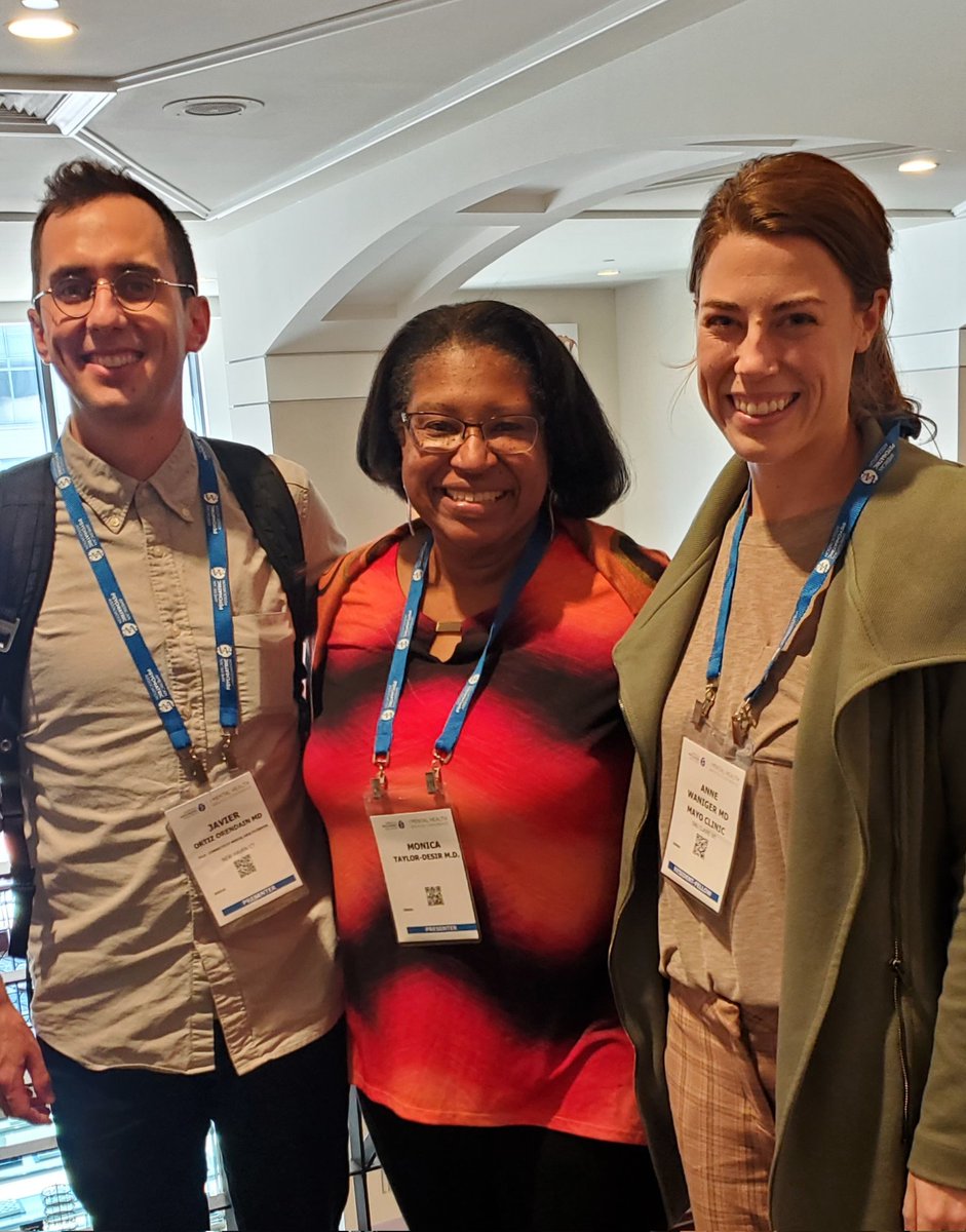 DrMonicaTD's tweet photo. Loved seeing my residents at #APAMHSC22 that are going into #CommunityPsychiatry Javier is now at Yale doing a public psychiatry fellowship &amp; presented an excellent poster. Annie is doing the #CommunityPsychiatry residency track @MayoPsych https://t.co/iTKM2OeW2y